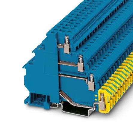 Phoenix Contact 1043463 VIOK 1.5-3D/PE-EXBU Series Terminal Block Blue, 2.5mm², 3-Level, Screw