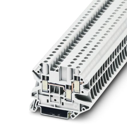 Phoenix Contact 1079168 UT 4-TWIN WH Series Feed Through Terminal Block White, 4mm², 1-Level, Screw