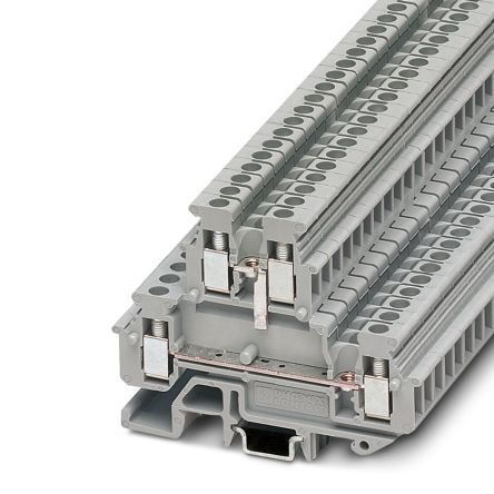 Phoenix Contact 1414103 MBKKB 2.5-BE Series Feed Through Terminal Block Grey, 2.5mm², 2-Level, Screw