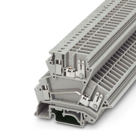 Phoenix Contact 2770561 UKK 4-FS Series Feed Through Terminal Block Grey, 4mm², 1-Level, Screw