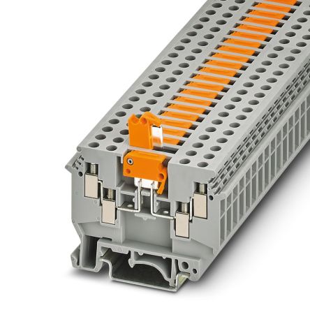 Phoenix Contact 2776044 UDK 4-MTK-P/P MITSPERRE Series Knife Disconnect Terminal Block Grey, 4mm², 1-Level, Screw