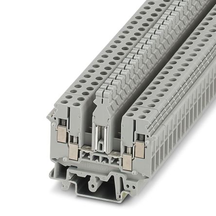 Phoenix Contact 2777072 UDK 4-T Series Feed Through Terminal Block Grey, 4mm², 1-Level, Screw