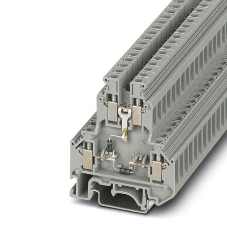 Phoenix Contact 2791142 UKK 5-2DIO/UL-O/UL-UR Series Component Terminal Block Grey, 4mm², 2-Level, Screw