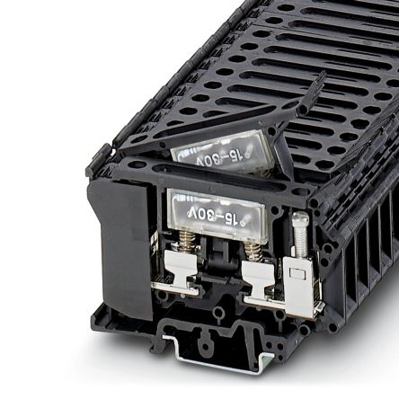 Phoenix Contact 3004265 UK6.3-HESILED 24 Series Modular Terminal Block Black, 16mm², 1-Level, Screw