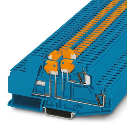Phoenix Contact 3006784 ZDMTK 2.5 BU Series Knife Disconnect Terminal Block Blue, 1.5mm², 2-Level, Spring Cage