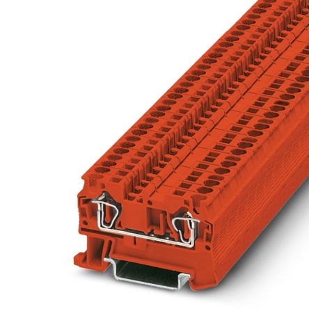 Phoenix Contact 3037151 ST 4 RD Series Feed Through Terminal Block Red, 4mm², 1-Level, Spring Cage