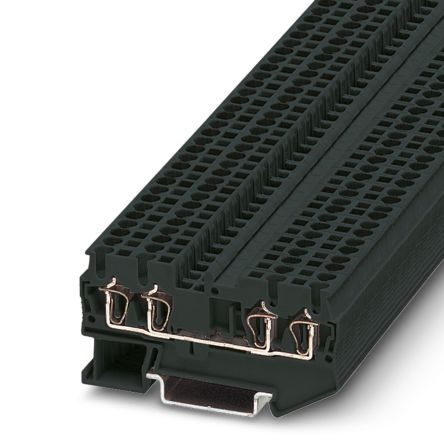 Phoenix Contact 3037452 ST 2.5-QUATTRO BK Series Feed Through Terminal Block Black, 2.5mm², Spring Cage, ATEX