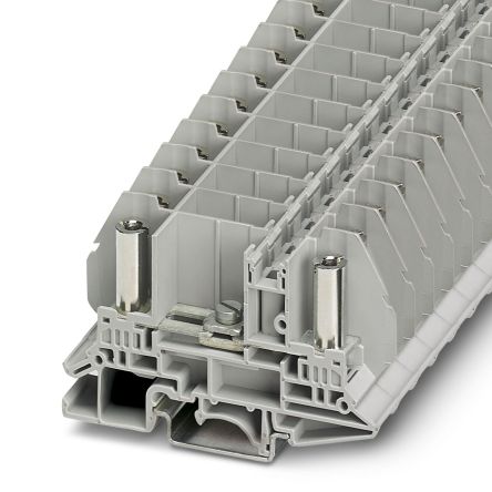 Phoenix Contact 3058114 RBO 5-T Series Test Disconnect Terminal Block Grey, 10mm², 1-Level, Bolt