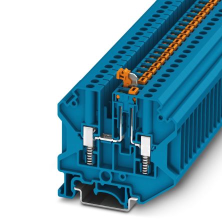 Phoenix Contact 3070305 USST 4-MT BU Series Knife Disconnect Terminal Block Blue, 4mm², 1-Level, Screw