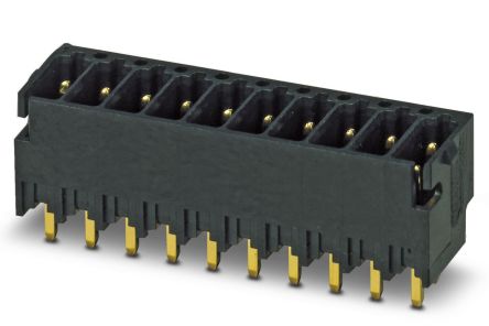 Phoenix Contact DMCV Series Straight Solder PCB Header, 9 Contact(s), 2.54 mm Pitch, 2 Row
