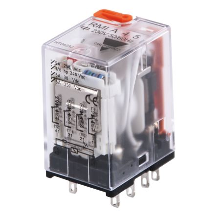 Carlo Gavazzi Power Relay, 24V ac Coil, 5A Switching Current, 4PDT