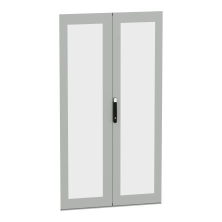 Schneider Electric PanelSeT SFN Kit Series Lockable Steel, Glass RAL 7035 Double Door, 2166 mm H, 1.169m W, 26 mm D,