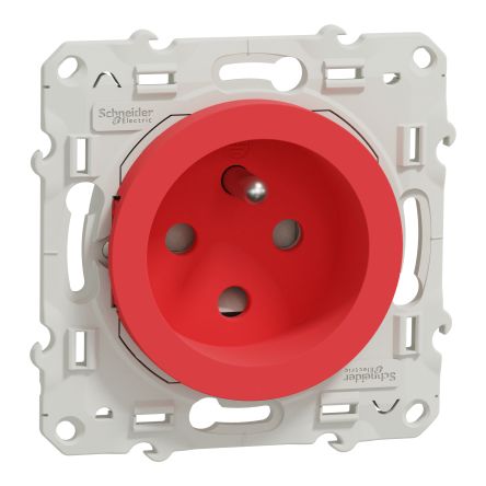Schneider Electric, Odace 2011 IP21D Red Light Switch, 2P+PE, Rated At 16A, 250V