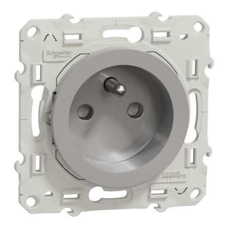Schneider Electric, Odace 2011 IP21D Grey Light Switch, 2P+PE, Rated At 16A, 250V