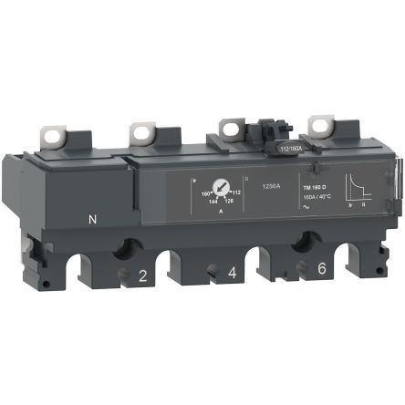 Schneider Electric, ComPact, ComPacT NSX Molded Case Circuit Breaker 4-Pole 125A, Fixed