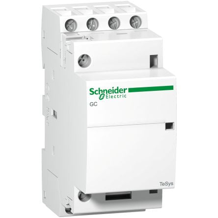 Schneider Electric TeSyS GC Contactor, 230V ac Coil, 4-Pole, 25 A, 1.6 W 230V ac, 2 NO/2 NC, 415V ac