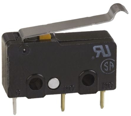 Omron Simulated Roller Lever Micro Switch, PCB Terminal Terminal, 100mA, 250 V ac, SPDT, IP40