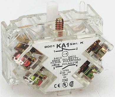 Schneider Electric Harmony 9001K Series Contact Block, 0V, 600 V, 1 NO