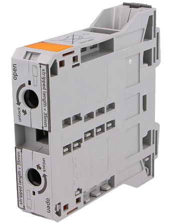 WAGO 285-195 285 Series Feed Through Terminal Block Grey, 95mm², 1-Level, Cage Clamp