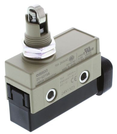 Omron ZC Series Plunger Limit Switch, SPDT, IP67, Nitrile Rubber (Seal), Sintered Stainless Steel, Stainless Steel