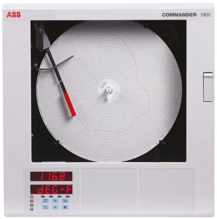 ABB C1911 1-Channel Circular Chart Recorder Current, Millivolt, Resistance, Temperature, Voltage