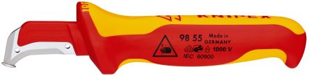 Knipex Stripping Knives with Guide Shoe Insulating Multi-Component Handle VDE/1000V Approved, 180 mm Overall, 38 mm