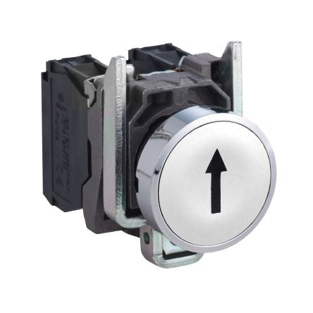 Schneider Electric Harmony XB4 Series Push Button Switch, Slow Break, Panel, 22 mm Cutout, SPST, White LED, IP66, IP67,