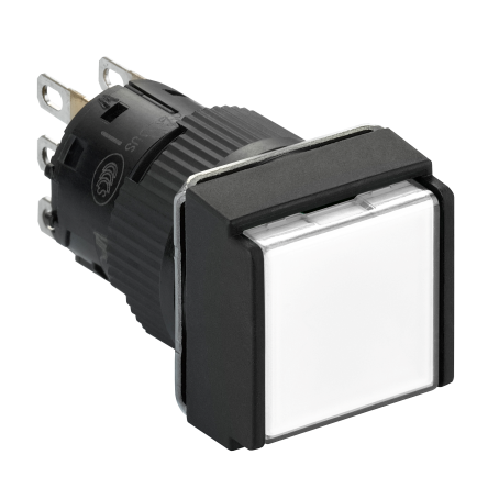 Schneider Electric Harmony Series Illuminated Push Button Switch, Spring Return, Panel, 16 mm Cutout, SPDT, White LED,