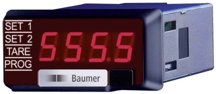 Baumer PA220 LED Digital Panel Multifunction Meter for AC Current, 22.2 mm x 45 mm