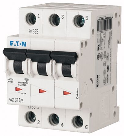 Eaton xEffect xEffect Miniature Circuit Breaker, 3-Pole, 20A, Type C, 400V ac AC, 60 V dc DC, 10 kA Breaking Capacity
