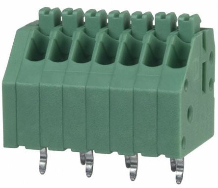 Phoenix Contact PTSA 0.5/7-2.5-Z Series 45° PCB Terminal Block, 7 Contact(s), 2.5 mm Pitch, 1 Row