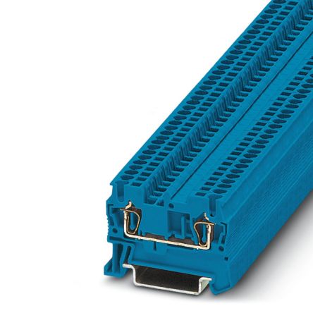 Phoenix Contact 3031089 ST 1.5 BU Series DIN Rail Terminal Block Blue, 0.08mm², 1.5 mm², 1-Level, Spring Cage, IECEx,