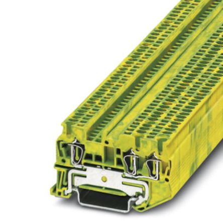 Phoenix Contact 3031144 ST 1.5-TWIN-PE Series Feed Through Terminal Block Green, Yellow, 0.08mm², 1.5 mm², 1-Level,