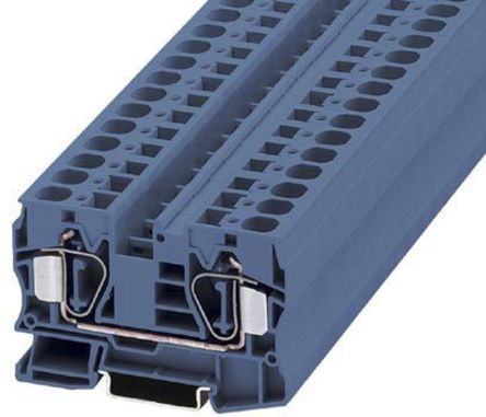 Phoenix Contact 3036152 ST 16 BU Series Feed Through Terminal Block Blue, 1.5mm², 25 mm², 1-Level, Spring Cage, IECEx,