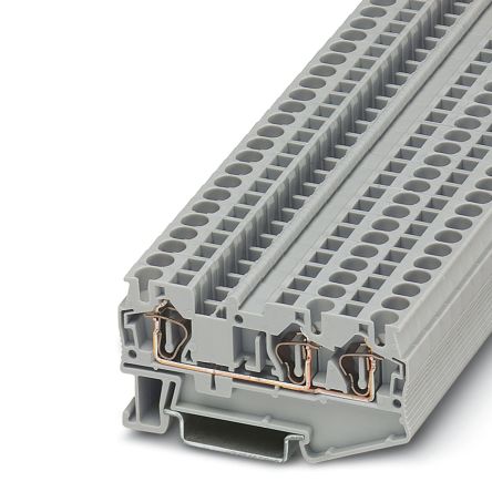 Phoenix Contact 3031393 ST 4-TWIN Series Feed Through Terminal Block Grey, 0.08mm², 6 mm², 1-Level, Spring Cage, ATEX,