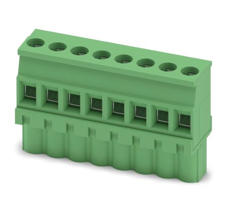 Phoenix Contact MVSTBW 2.5/8-ST-5.08 Series Pluggable Terminal Block, 8-Contact, 5.08 mm Pitch, 1 Row, 1792812