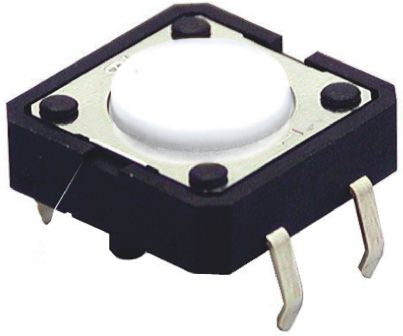 Omron Ivory Tactile Switch Plunger, SPST 50mA 24 V dc, Through Hole