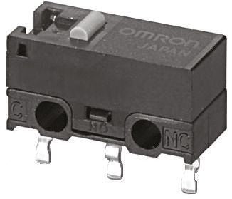 Omron Pin Plunger Micro Switch, PCB Terminal Terminal, 3A, 30 V dc, SPDT, IP40