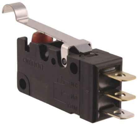 Omron Simulated Roller Lever Micro Switch, Solder Terminal, 5A, 250 V ac, SPDT, IP67