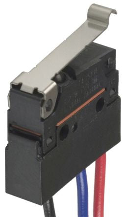 Omron Simulated Roller Lever Micro Switch, Pre-Wired Terminal, 100mA, 30 V dc, SPDT, IP67