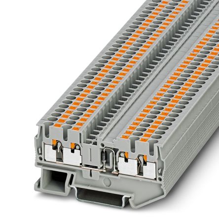 Phoenix Contact 3210279 PT 2.5-QUATTRO-DIO/R-L Series Component Terminal Block Grey, 0.14mm², 4 mm², 1-Level, Push-in