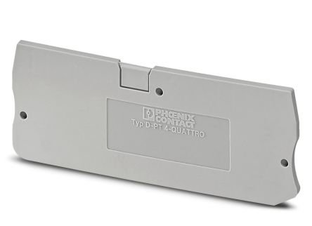 Phoenix Contact D-PT 4-QUATTRO Series End Cover for Use with DIN Rail Terminal Blocks
