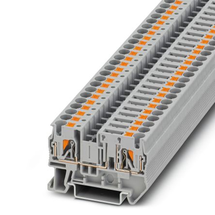Phoenix Contact 3211922 PT 4-TG Series Disconnect Terminal Block Grey, 1-Level, Push-in