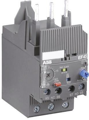ABB, EF45 Overload Relay 1 NO/1 NC, 15A, 45 A F.L.C, 45A Contact Rating, 527 W 3