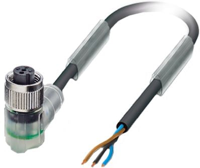 Phoenix Contact 3 way Right Angle to Female 3 way M12 Sensor Actuator Cable, 1.5 m