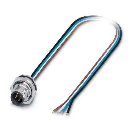 Phoenix Contact Male 4 way M12 to Unterminated Sensor Actuator Cable, 500 mm