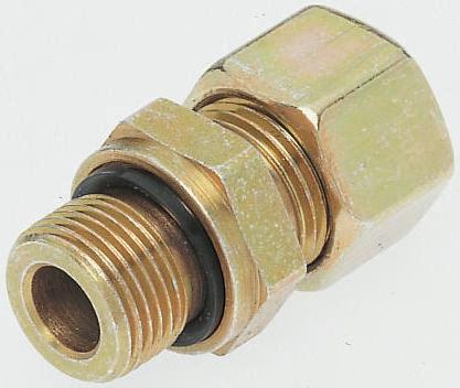 Parker GE18LREDCF Hydraulic Fitting Male G, 90 °, Steel, 18 mm Hose ID