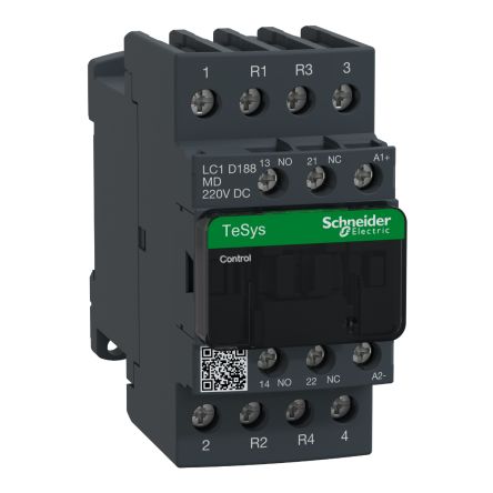 Schneider Electric TeSyS D Contactor, 230V dc Coil, 4-Pole 220V, 2 NO/2 NC, 690V ac/dc