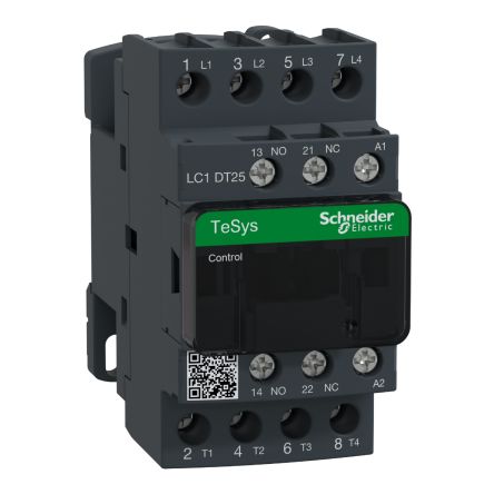 Schneider Electric TeSyS D Contactor, 220V ac Coil, 4-Pole, 25 A 220V ac, 4 NO, 690V ac/dc