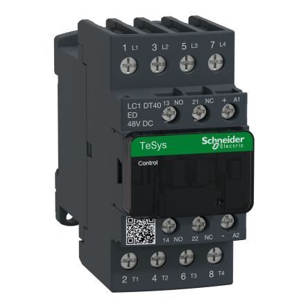 Schneider Electric TeSyS D Contactor, 48V dc Coil, 4-Pole, 40 A 48V dc, 4 NO, 690V ac/dc